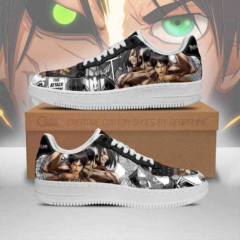 

Diy Anime Shoes Aot Titan Eren Sneakers Attack on Manga Casual Running Sport Walking Lightweight Tennis, Others