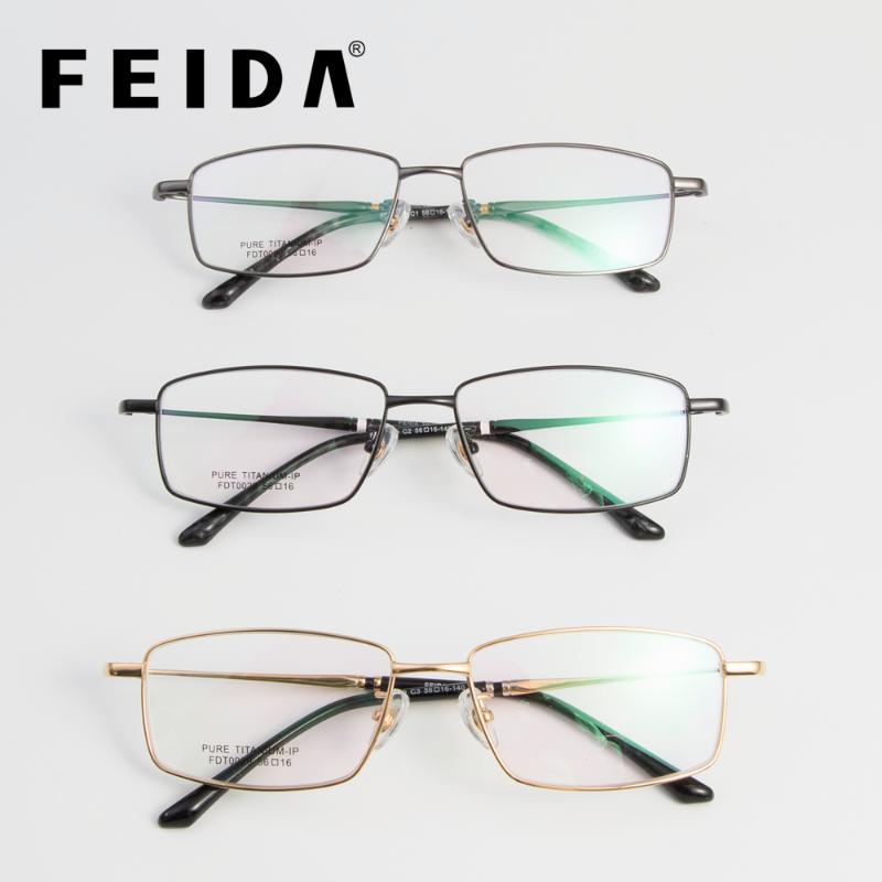 

Fashion Sunglasses Frames FEIDA Pure Titanium Glasses Frame Men Ultralight Reading Eyewear Myopia Eye Glass Prescription Eyeglasses 2021 Opt, Black