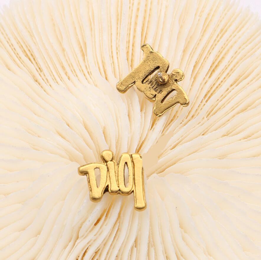 

20 Choose 18K Gold Plated Luxury Brand Designers Letters Stud Clip Chain Geometric Famous Women 925 Silver Metal Crystal Rhinestone Pearl Earring Wedding Jewerlry