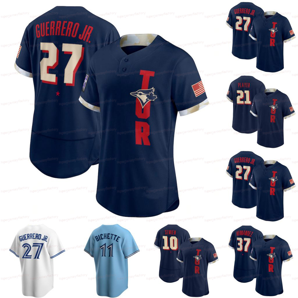 

27 Vladimir Guerrero Jr. Toronto 2021 All-Star Game Blue Jays Teoscar Hernandez Bo Bichette Marcus Semien Austin Martin Cavan Biggio George Springer Hyun Ryu Jersey, Coolbase women s-xxl