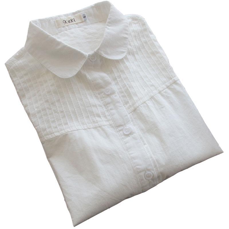 

Women' Blouses & Shirts -2XL 2021 Elegant White Turn Down Collar Striped Blouse Shirt Long Sleeve Tops All-match Casual Student