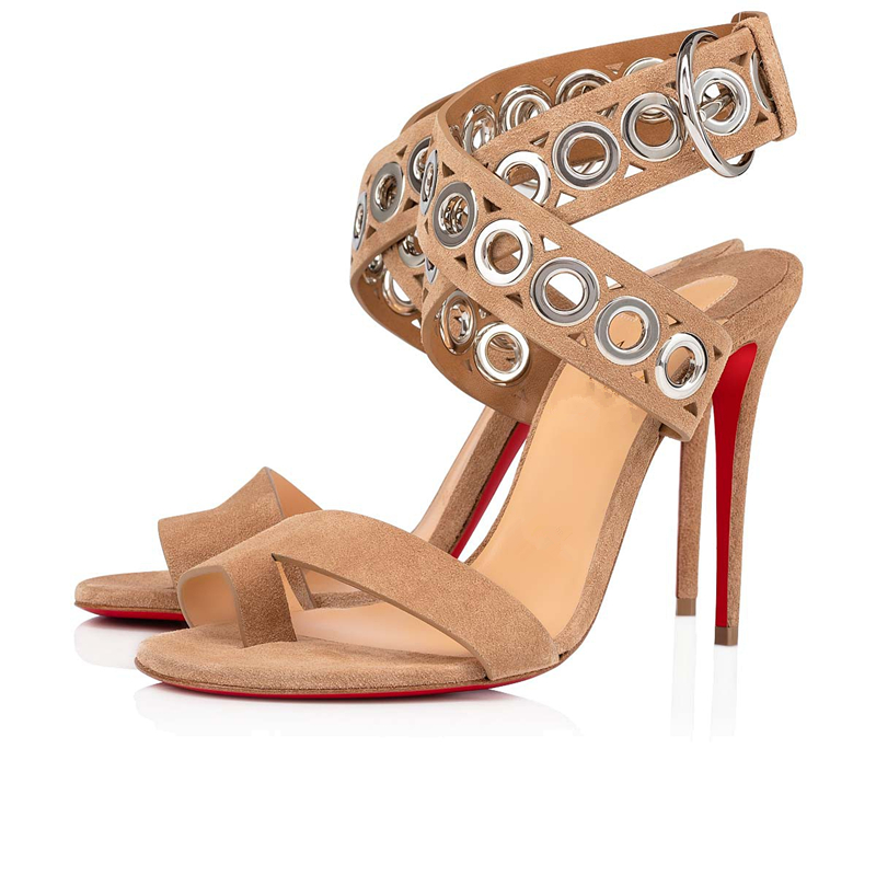 

Summer Sophisticated Minimalist Luxury Brand Women Shoes High Heel Open Toes Sandals Red Bottom Sandaclou 100 mm