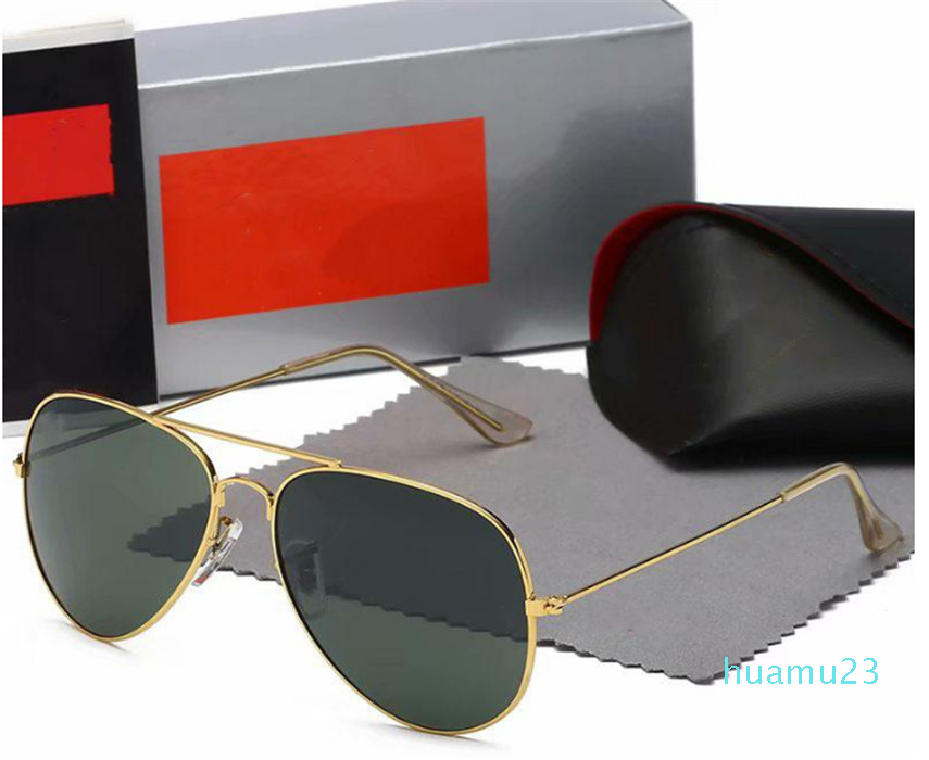 

High Quality Ray Men Women Sunglasses Vintage Pilot Aviator Wayfarer Brand Sun Glasses Band UV400 Bans Ben, White;black