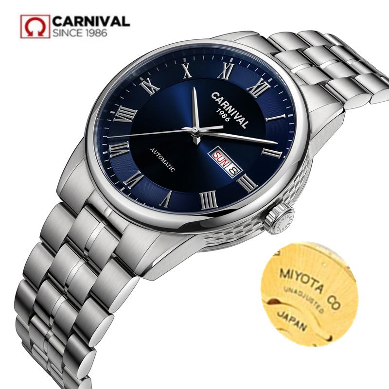 

Wristwatches MIYOTA Automatic Watch Men Carnival Mechanical Watches Sapphire Relogio Masculino Waterproof Reloj Hombre Saati, Slivery;brown