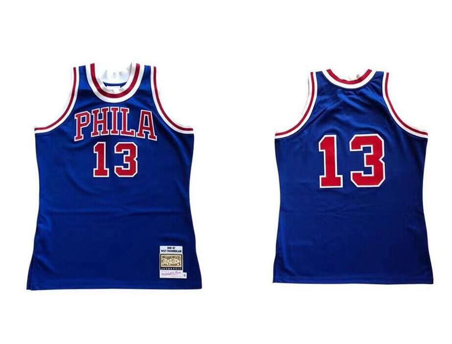 

Custom S-6XL Men women youth stitched basketball jerseys 13 Wilt Chamberlain jersey blue black Mitchell & Ness 1982-83 Hardwoods Classics retro wear