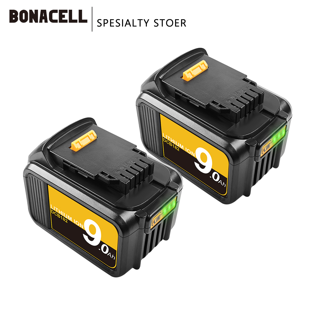 

Bonacell 18V 20V Max XR 9.0Ah Lithium Ion Replacement Battery for Dewalt DCB200 DCB203 DCB204 DCB184 DCB181 DCB182 Battery 9000m