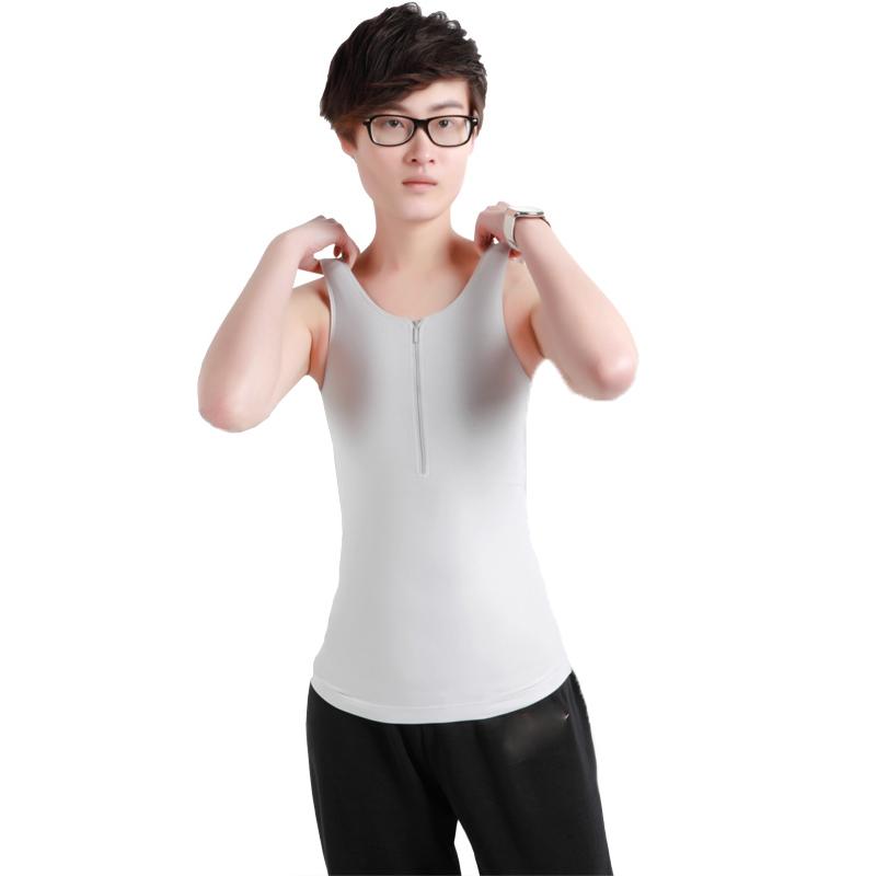 

Women' Shapers Zip Up Bamboo Long Chest Binder Women Transgender Tomboy Trans Les FTM Flat Breast Slim Shape Corset Vest Tank Tops Undershi, Black
