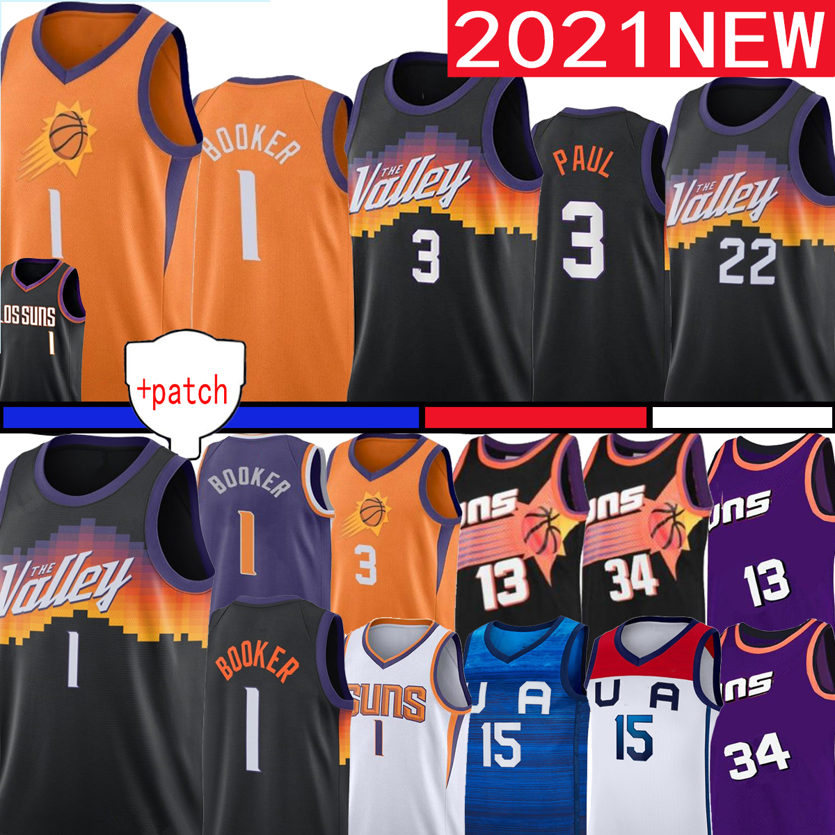 

2021 phoenixs devin 1 booker jersey deandre 22 ayton chris 3 paul jerseys retro mesh steve # 13 nash charles 34 barkley basketball jerseys m, Black;red
