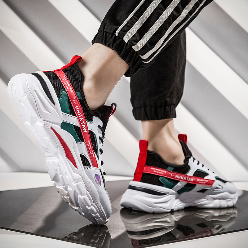 

Womens Mens Trainers Sport Size Running Shoes Gray Black Blue Red White Sunmmer Thick-Soled Runners Sneakers Code: 02-0895