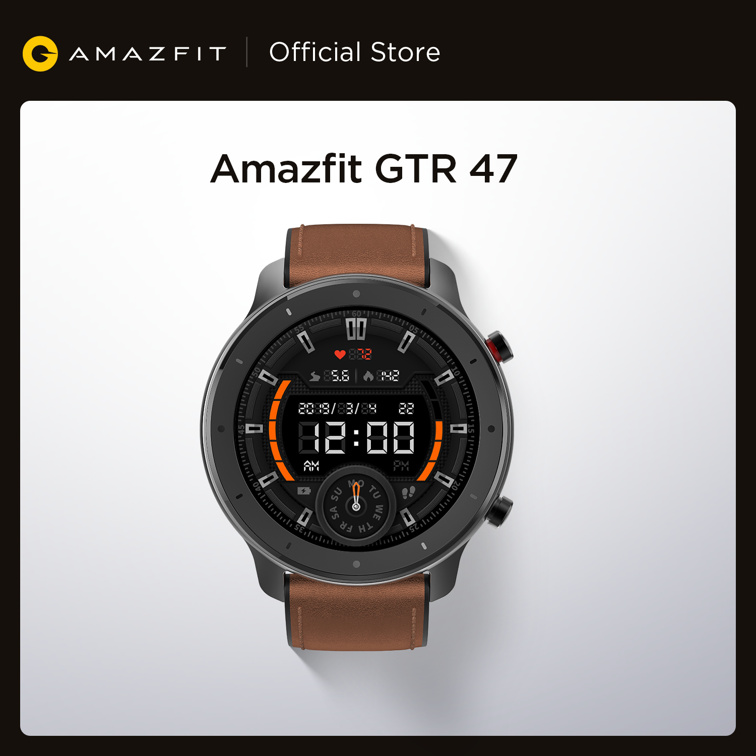 

Global Version Amazfit GTR 47mm Smart Watch 5ATM Waterproof Smartwatch 24 Days Battery Music Control Leather Silicon Strapg, Stainless steel