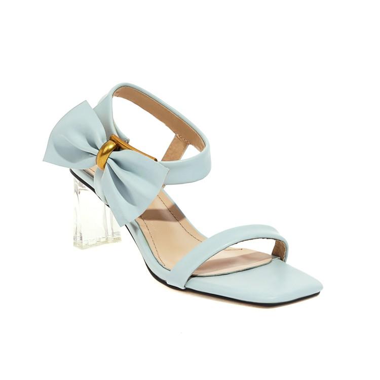 

Dress Shoes Big Size Bow Decorated Sandals High Heels Women Woman Summer Ladies, Beige