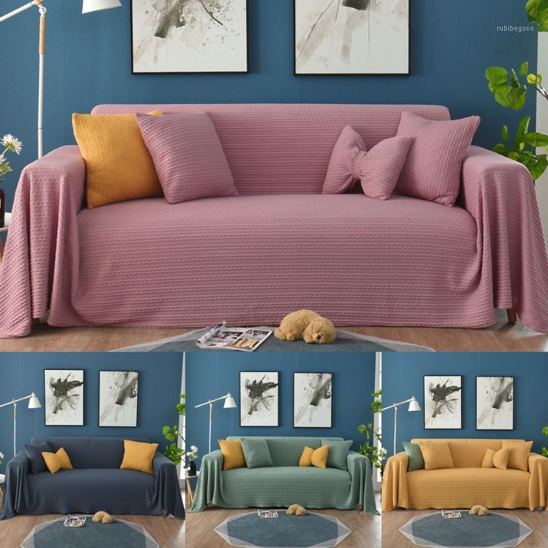 

Chair Covers Solid Color Full Cover Ins Nordic Knit Universal Sofa All-inclusive Blanket Single, Double, Three Cushion Cloth