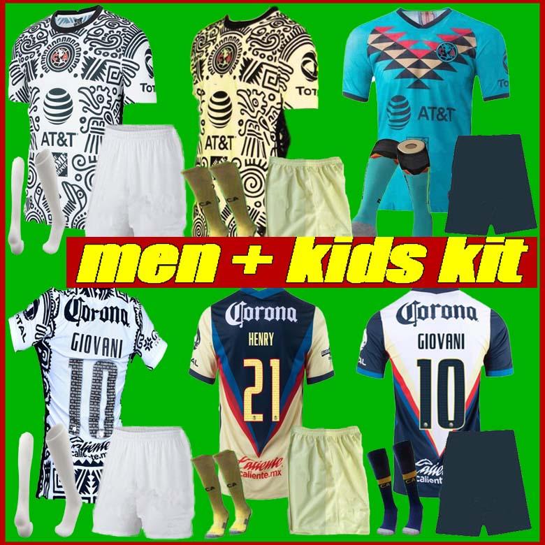 

men+kids 2020 LIGA MX Club america soccer Jersey 20 21 CA uniforms PERALTA P.AGUILAR DOMINGUEZ S.ROMERO SAMBUEZA jerseys football shirt, Black;yellow
