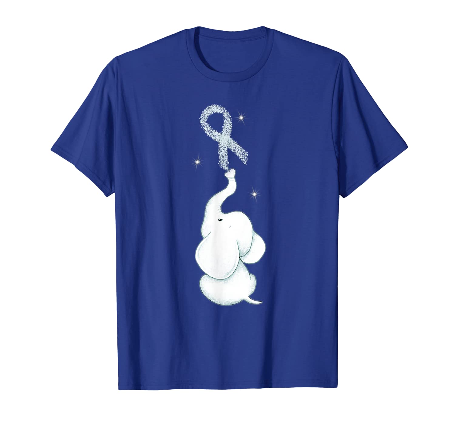 

elephant white ribbon lung cancer awareness t shirt t-shirt, White;black