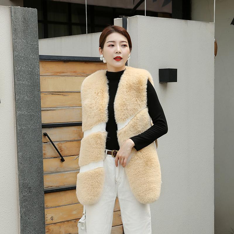

Women's Fur & Faux Autumn And Winter Coats Jackets Women Fake Vest Long Fashionable Luxury From Plush Coat, White