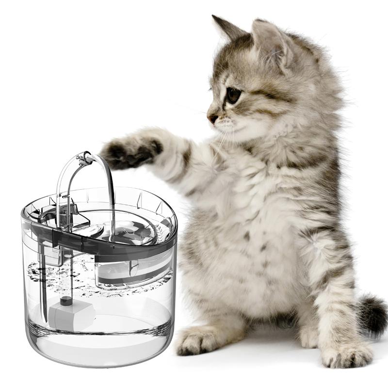 

Cat Bowls & Feeders 2L Automatic Water Fountain Filter Dog Dispenser Transparent Drinker Pet Sensor Drinking Feeder