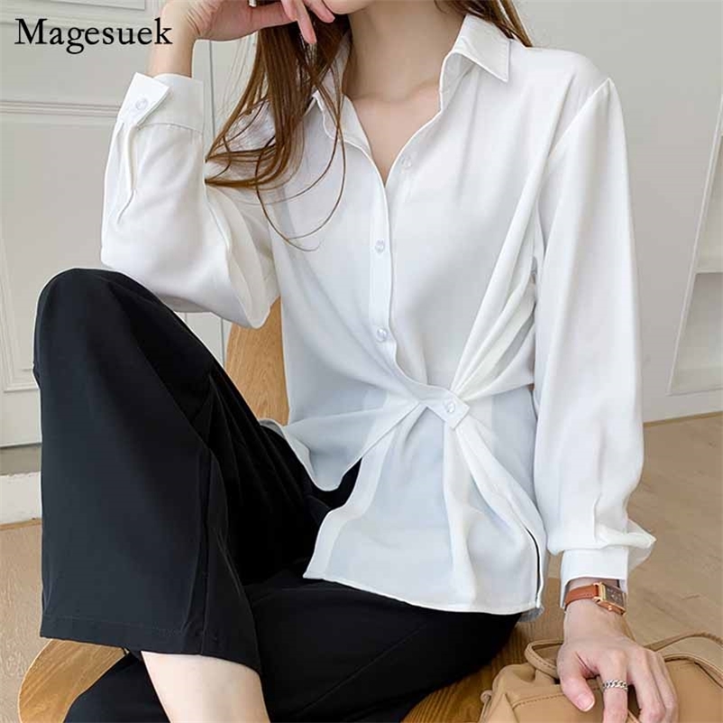 

Loose Turn-down Collar Casual Ladies Tops White Shirts Women Long Sleeve Shirt and Blouse Blusas Mujer De Moda 11248 210518
