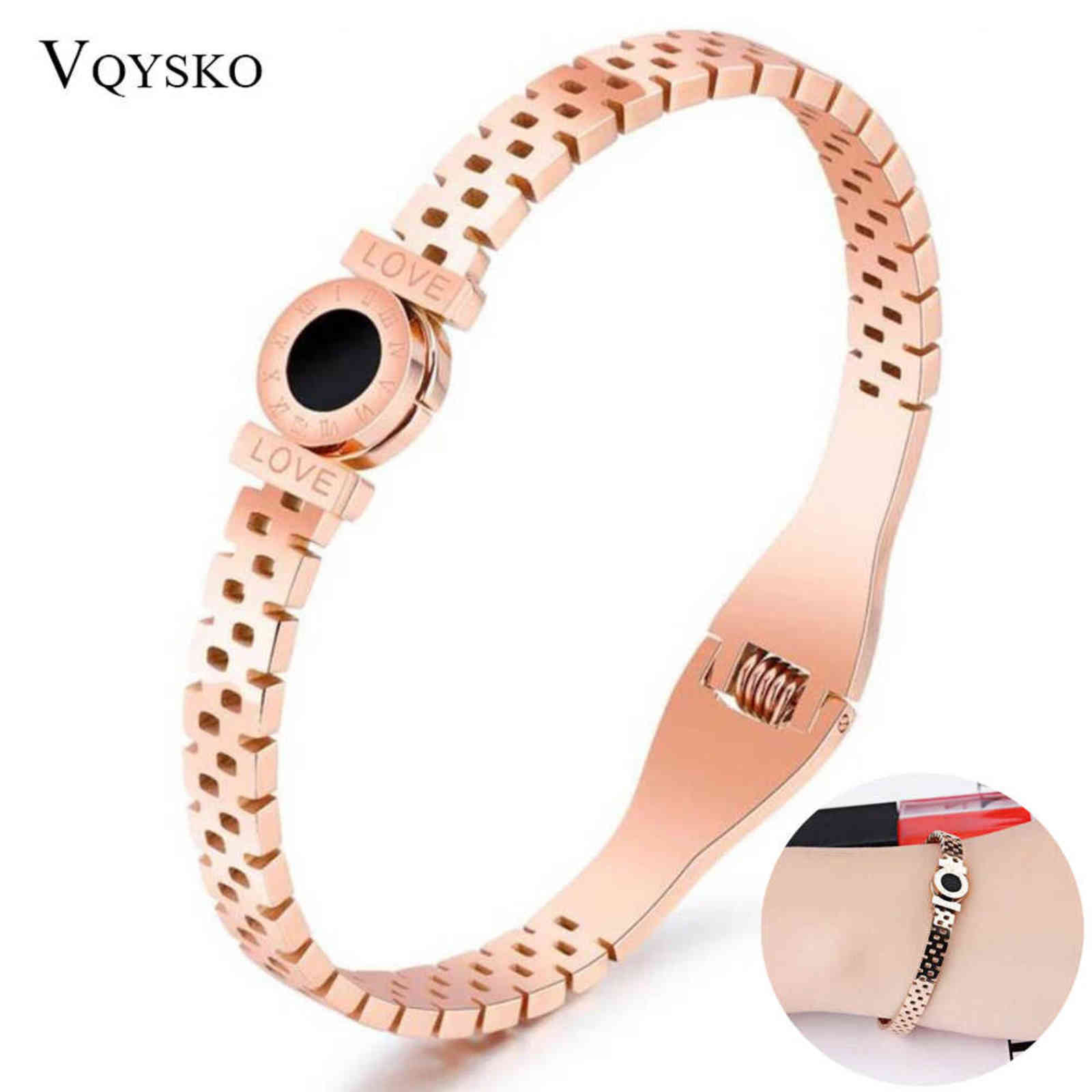 

New Design Rose Gold Pattern Titanium Stainless Steel Bangles Fashion Jewelry Bracelet Bangle for Women