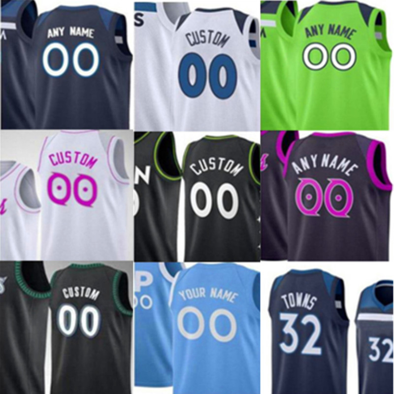 

Vintage Custom Printed Anthony 1 Edwards Basketball Jerseys D'Angelo 0 Russell 32 Towns Ricky 22 Beverley Malik Beasley City Men Jersey MIN Minnesotas Timberwolvess, Colour 2