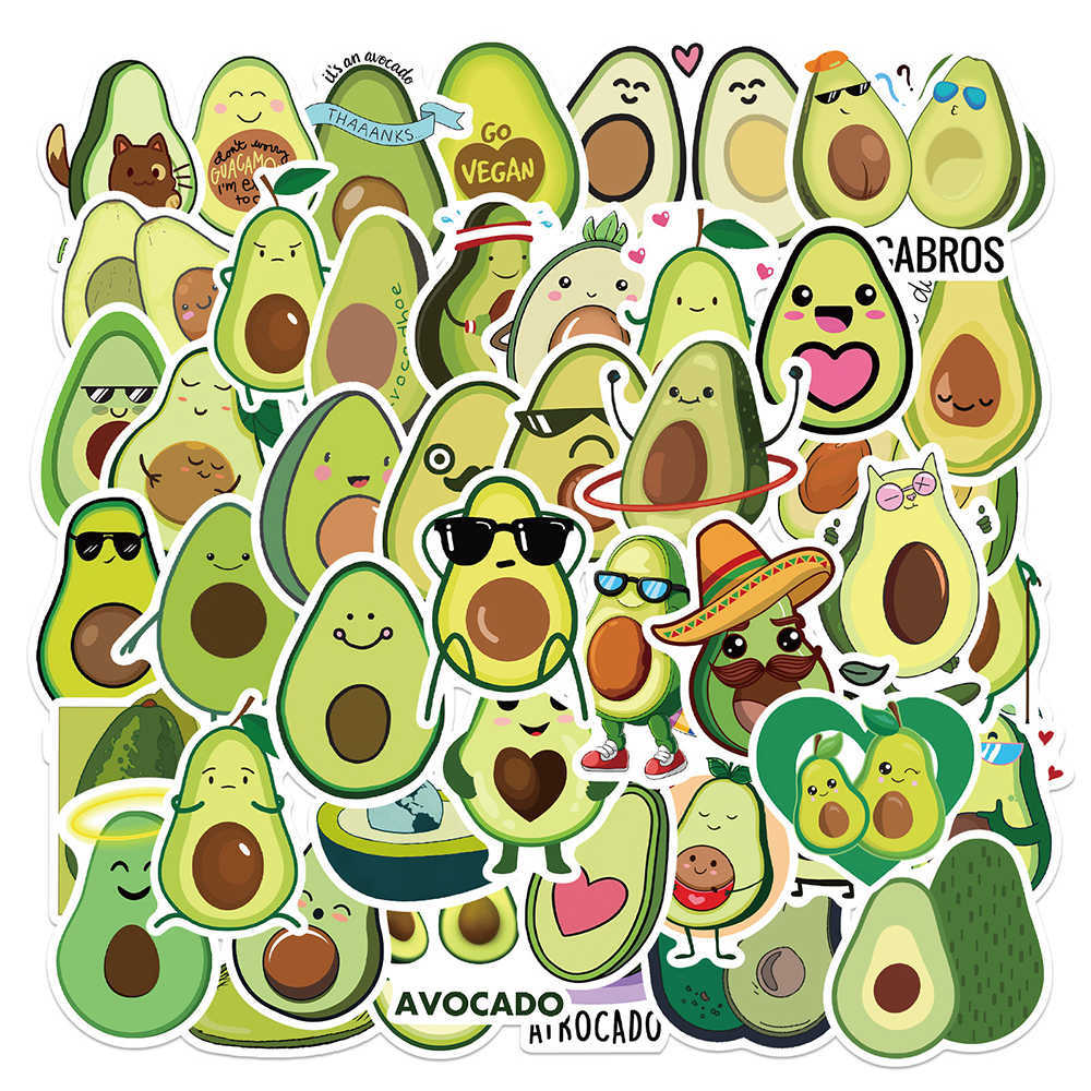 

10/50/100PCS Kawaii Cartoon Avocado Stickers for Children DIY Guitar Stationery Water Bottle Notebook Cute Girl Toy Sticker Car, 10pcs sticker