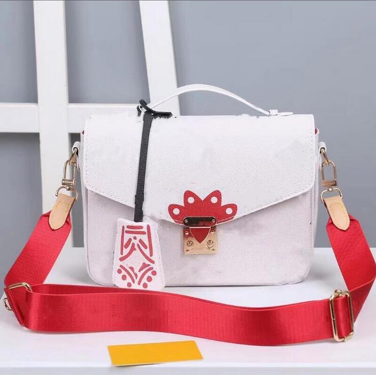 

2021 High-quality leather Canvas strap women's bags Brown message handbag pochette Metis shoulder crossbody Retro totes M40637, Black