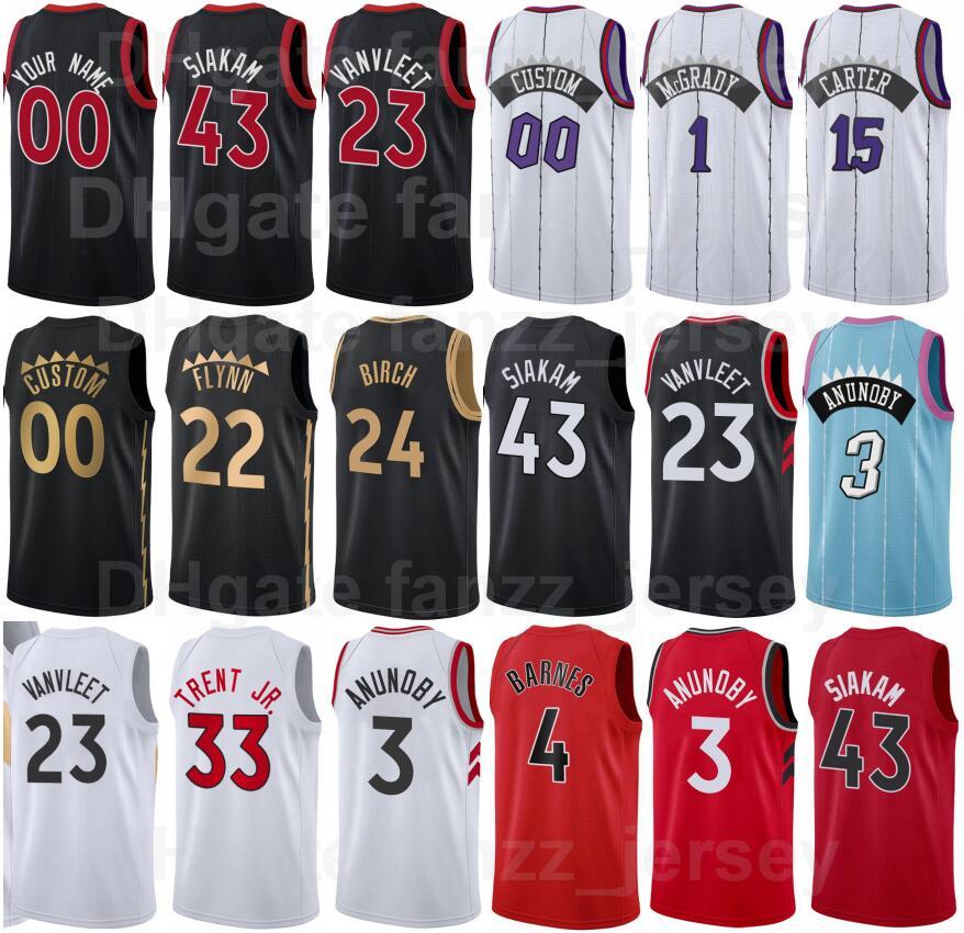 

Screen Print Basketball Gary Trent Jr Jersey 33 Pascal Siakam 43 OG Anunoby 3 Fred VanVleet 23 Chris Boucher 25 Scottie high quality jersey, Blue