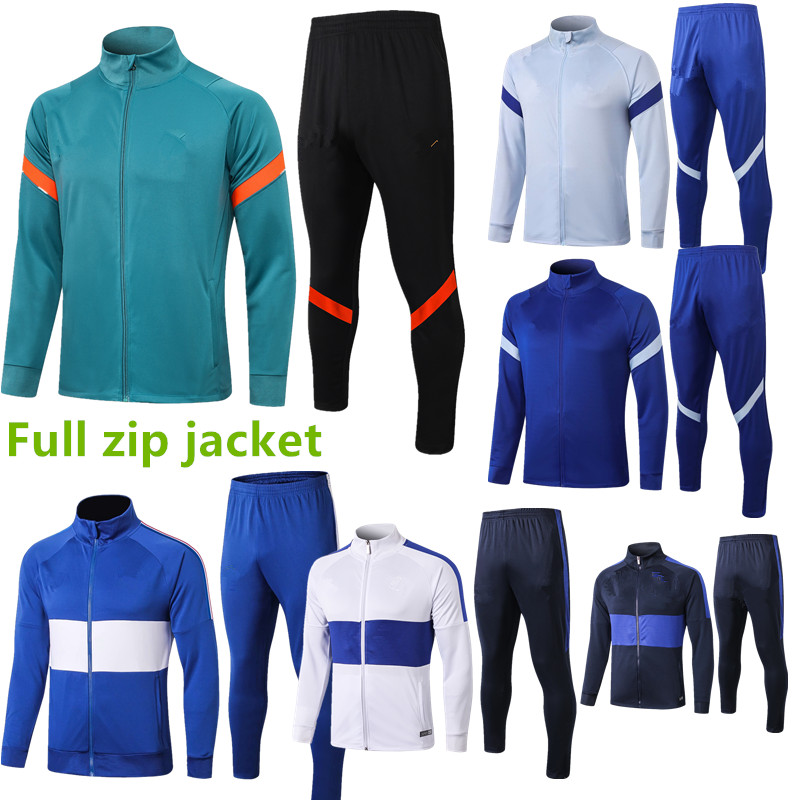 

Blue Army 20 21 22 Mens soccer tracksuit Full zip jacket 2021 2022 Man football training suit jogging survetement de foot, Black