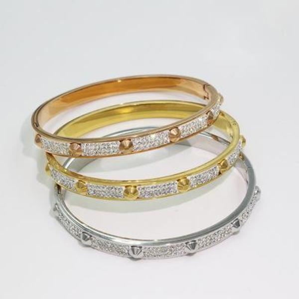 

Popular Brand Products Screw Fashion Luxury Women Men's Bracelets Zircon Inlaid Gold Fashion Party Classic Style Couple Bracelet Q0719