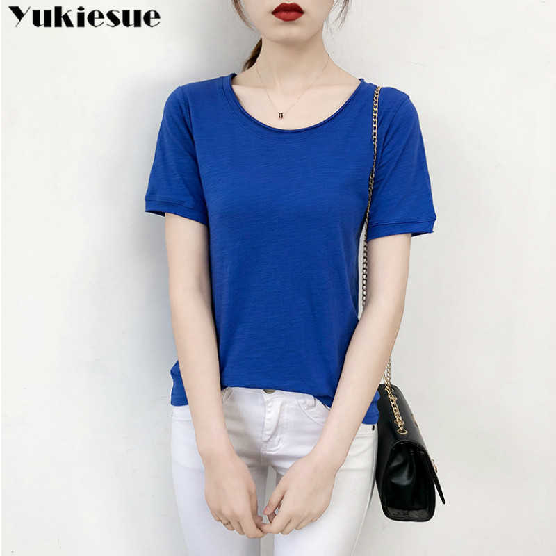 

summer women's tshirt top female T- short sleeve T-s for women t woman tee femme tops plus size white 210608, Yellow