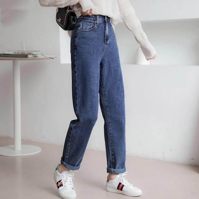 

Women' Jeans 2021 Style Blue Women High Waisted Ladies Boyfriend Denims Harem Denim Pants, Gray