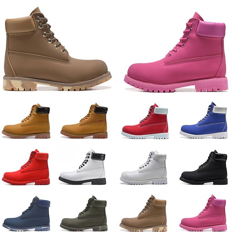 

Boots Men Women Winter Boot Luxury Leather Shoes Ankle martin shoe for cowboy Yellow Red Blue Black Pink hiking Working Trainers Size 36-45, #8 36-45