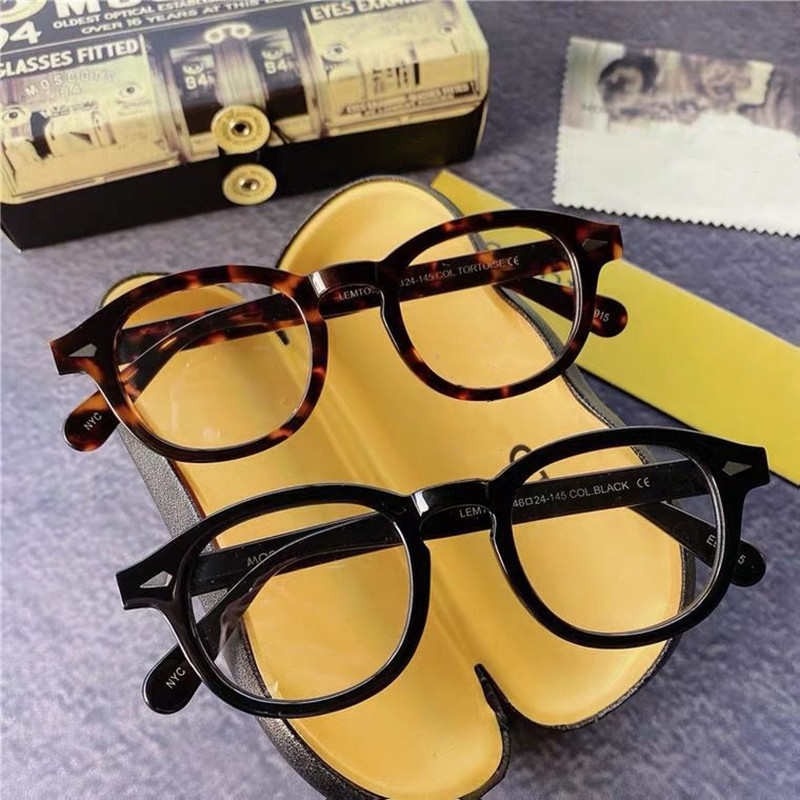 

Brand Designer Johnny Depp Lemtosh Glasses Frame Men Retro Round Imported Acetate Clear Lens Eyeglasses Prescription Eyewear 210323