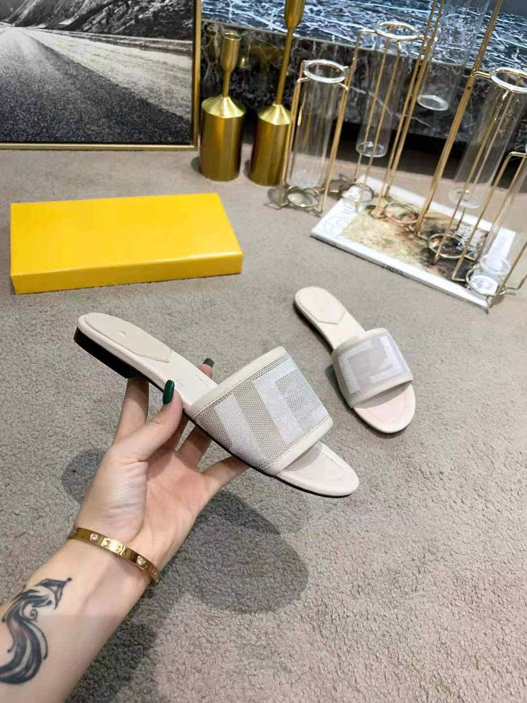 

2021 Women Sandals Slippers Embroidery Designers Slides Sandal Floral Brocade Flip Flops Striped Beach Leather Rubber Flower Slipper Loafers With Box