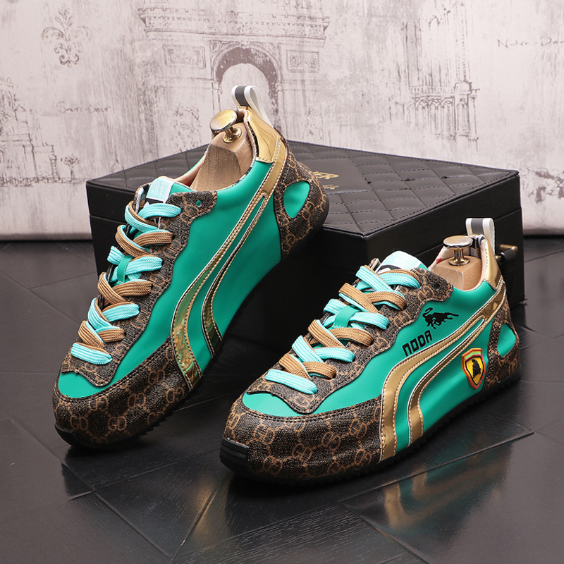 

Luxury Men Fashion Designer Casual shoes color stitching Original Tennis Sneakers Platform non-slip Bottom of the bag Loafers