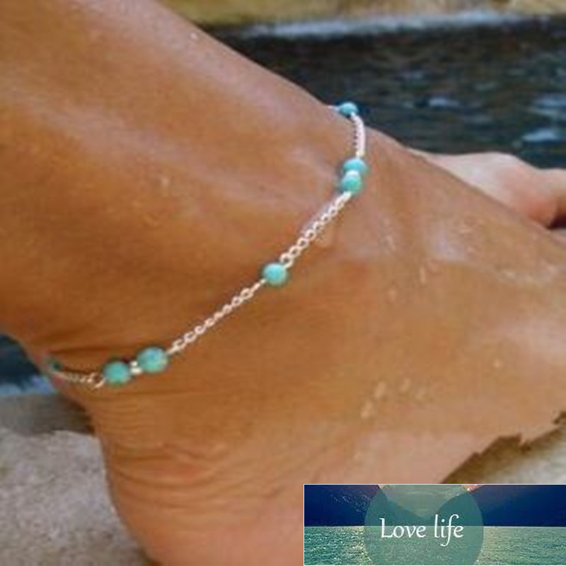 

1Pcs Unique Nice Beads Chain Anklet souvenir Ankle Bracelet Foot Jewelry Fast Wholesale, Red;blue