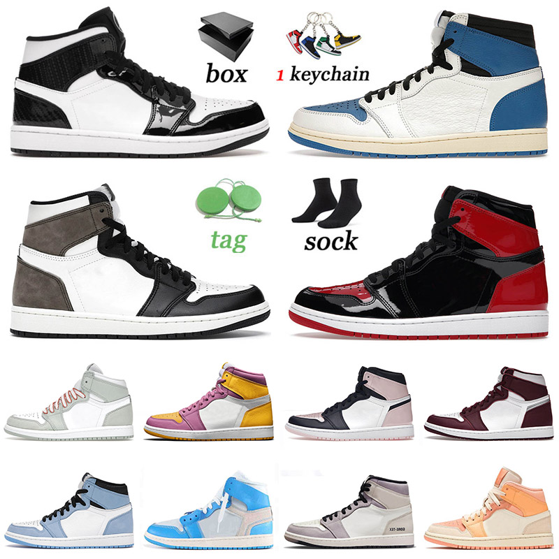 

Basketball Shoes 1 1s Mens Women Jumpman Carbon Fiber Fragment High Dark Mocha Bred Patent University Blue Unc Bubble Gum Trainers Sneakers With Box, C2 bordeaux 40-47