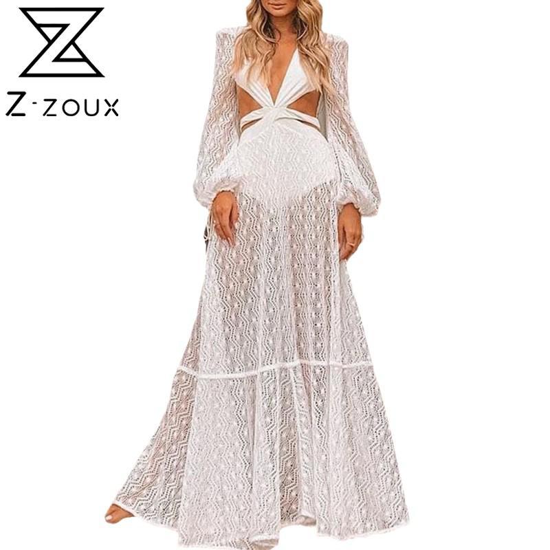 

Women Dress Temperament Party es Lantern Sleeve Backless Sexy High Waist Large Hem Plus Size Maxi es 210524, White