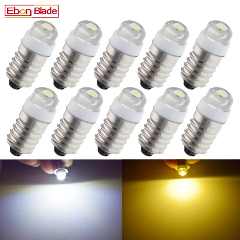 

Car Headlights 10Pcs E10 LED Bulb Lamp 0.5W Warm White 3V 4.5V 6V 12V 18V 1447 Screw Replacement Torch Head Light