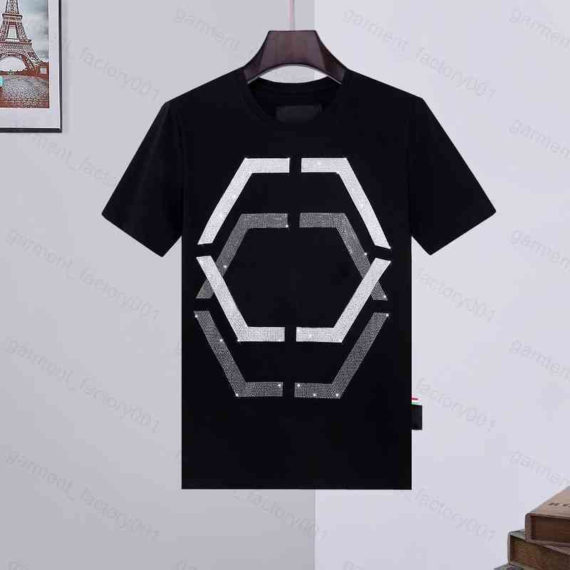

Designer Mens PP Skull Diamond t shirts Short sleeve Brand Spring and Summer high O-Neck Quality Skulls TShirt tees phillip plain 09, White;black