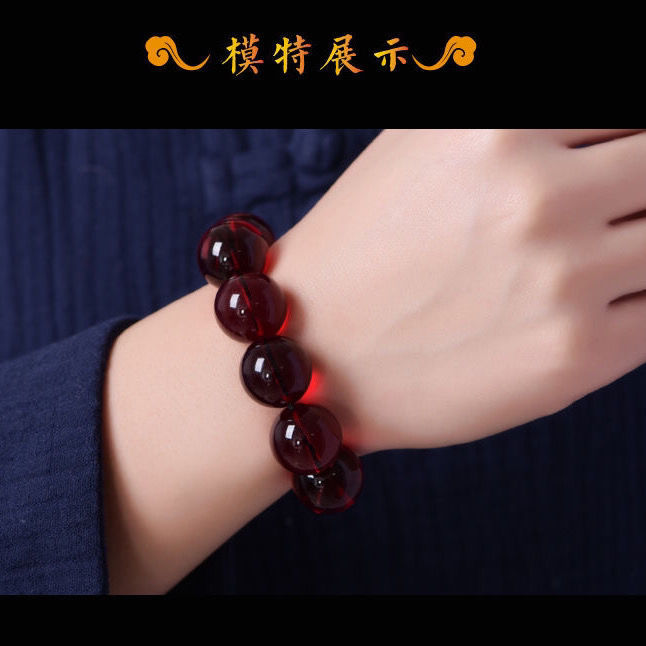 

Bracelet Baltic Po Amber Honey Wax Blood Park Wine Red Men's Women's Valentine's Day Gift, Golden;silver