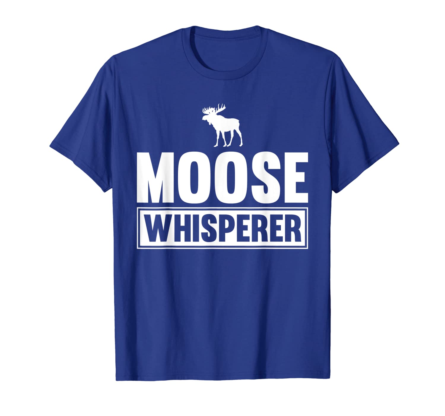 

moose whisperer t-shirt, White;black