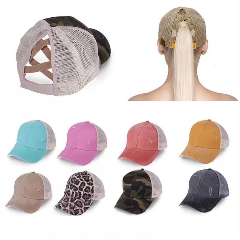 Femmes chapeau de baseball de queue de baseball cris croix hat arrivée chapeaux sport snapback washed visor capsules en gros