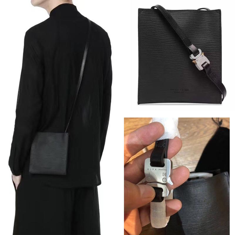 

Waist Bags Fashion Men Women ALYX Crossbody Bag Adjustable Metal Button Quality Leather 1017 9SM Casual Black, Sky blue