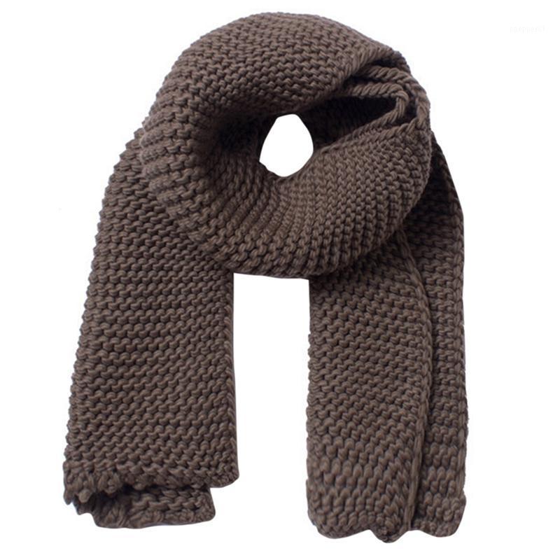 

Scarves Fashion Winter Thick Warm Women's Knitted Handmade Scarf Retro Casual Solid Color Plush Bib