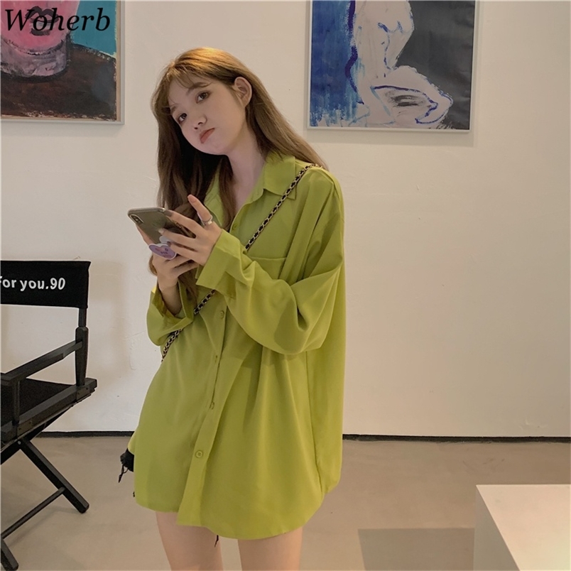 

Women Spring Summer Blouse Shirts Oversize Elegant Solid Fashionable Office Formal Lady Wild Tops All Match Blusas 210519, Apricot