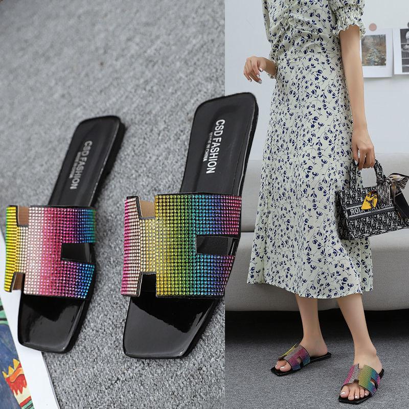 

Summer Casual Style Jelly Shoes Women Sandals Flats Rivet Slippers Fashion Woman Size 35-42, Black