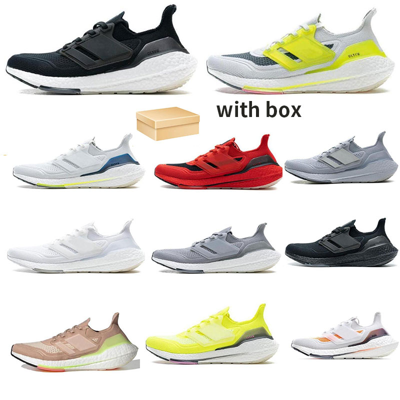 

Ultraboost 2021 UB 7.0 running shoe Denis trainer triple elastic men's / female outsole black white sun cloud aura silver red yellow summer 36-46 box