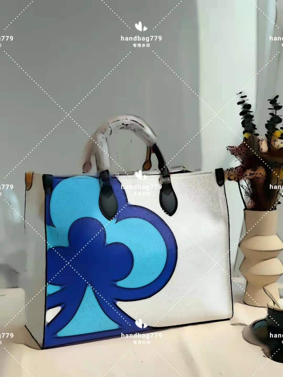 

Senior Graffiti Print Shopping Bag Fashion Trend tote women Leather ONTHE Clash Poker man Holiday Beach One Shoulder bags Crossing handbag, 111111