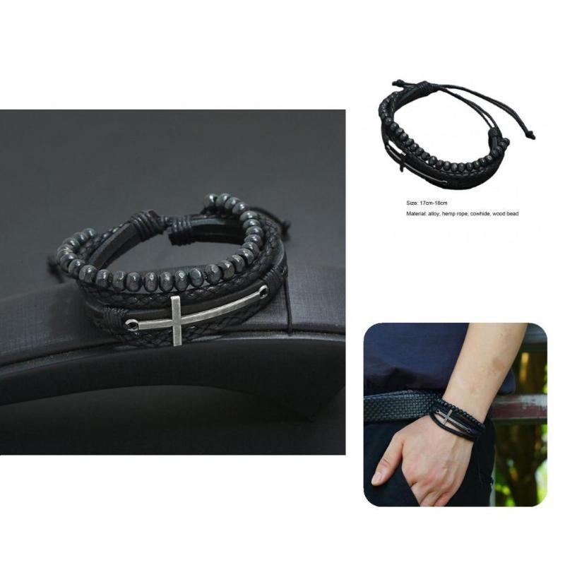 

Bangle Fine Workmanship Trendy Knitted Male Bracelet Wooden Durable For Home