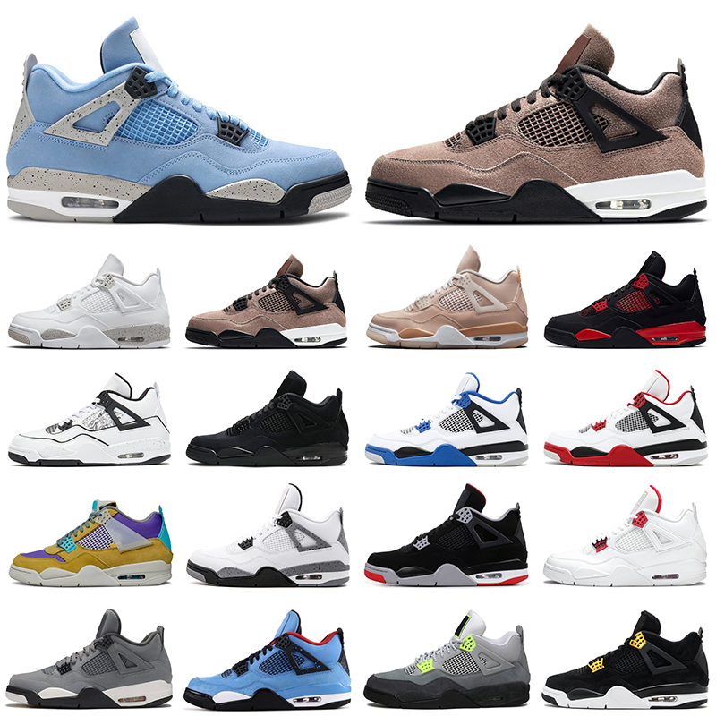 

air jordan 4 retro 4s men basketball shoes University Blue Cactus Taupe Haze White Oreo DIY Shimmer women mens trainers sports sneakers, 4s 36-47 cement